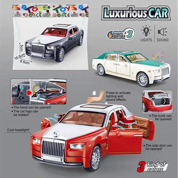 Model Rolls-Royce LED dan musik BUBUTOYS