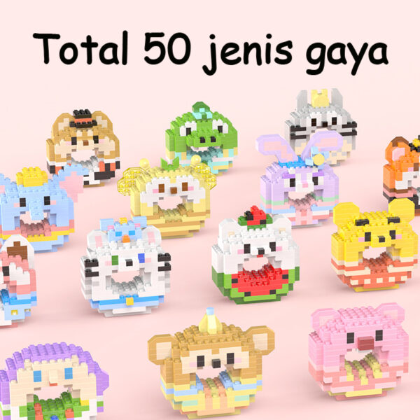 50 mainan blok Donat bangunan IP BUBUTOYS