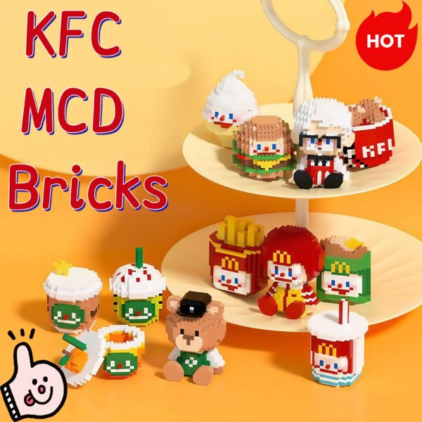 Mainan balok seri karakter McDonald's dan KFC BUBUTOYS