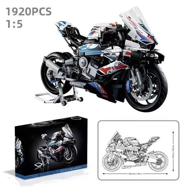Seri sepeda motor bangunan blok BMW M1000RR BUBUTOYS